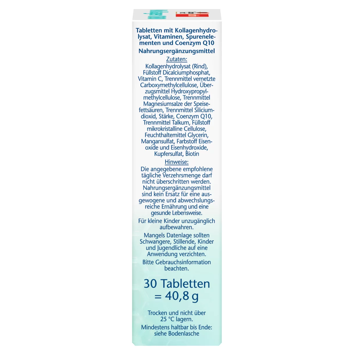 Abbildung der Produktverpackung Doppelherz aktiv Kollagen 1000 Seitenansicht rechts